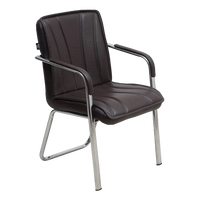Restry Visitor Chair with Armrest(Brown) side angle