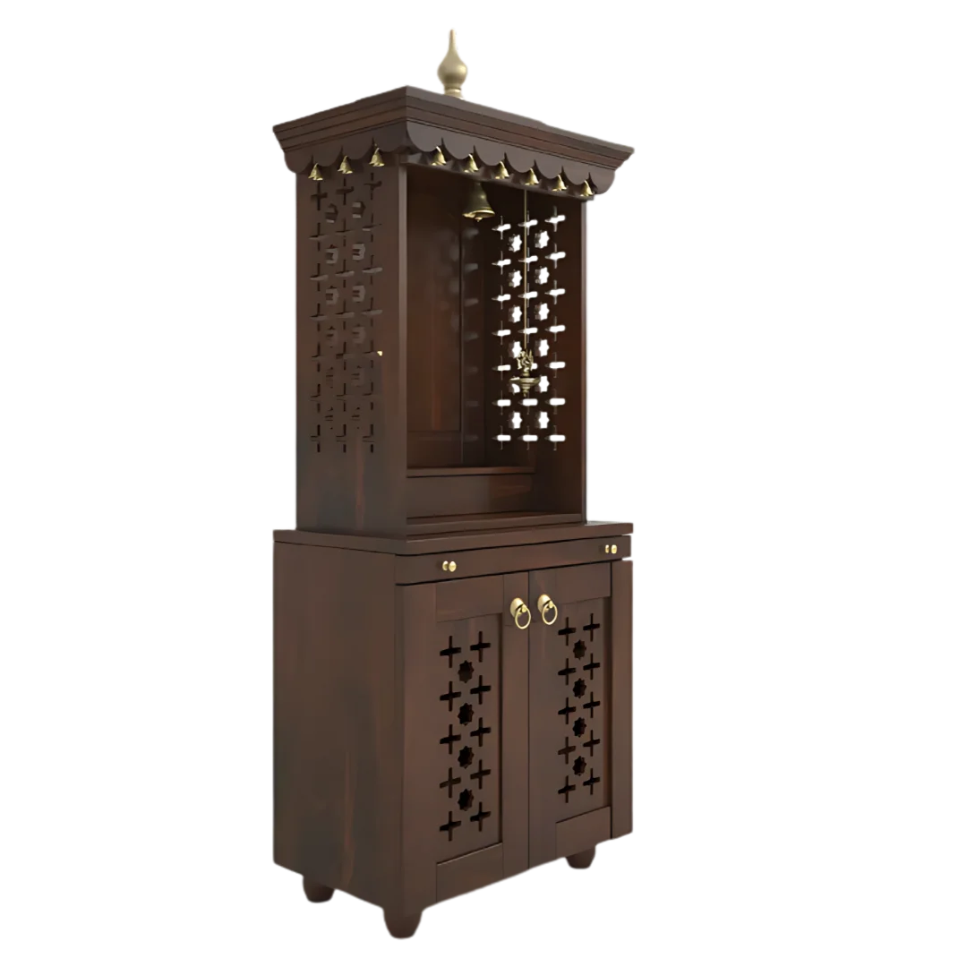 Rudralaya Teak Wood Pooja Mandap (Wenge) Side view