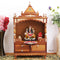 Sacred Space Large Floor Rested Pooja Mandir without Door (Teak Gold) lifestyle view