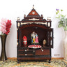 Sacred Space Large Floor Rested Pooja Mandir with Door (Brown Gold)