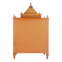 Sacred Home Large Floor Rested Pooja Mandir/Wooden temple for home in Teak Gold color back view