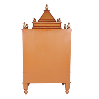 Sacred Space Medium Floor Rested Pooja Mandir/Wooden temple for home in Teak Gold color back view