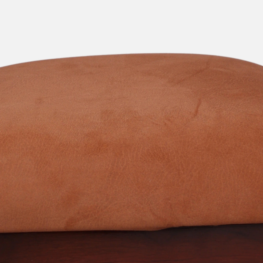 Sahaj Teak Wood Arm Chairs (Brown Orange) close  view