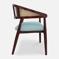 Sahaj Teak Wood Arm Chairs (Brown blue)side view