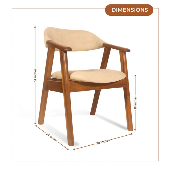 Samara Teak Wood Arm Chair (Teak) dimensions