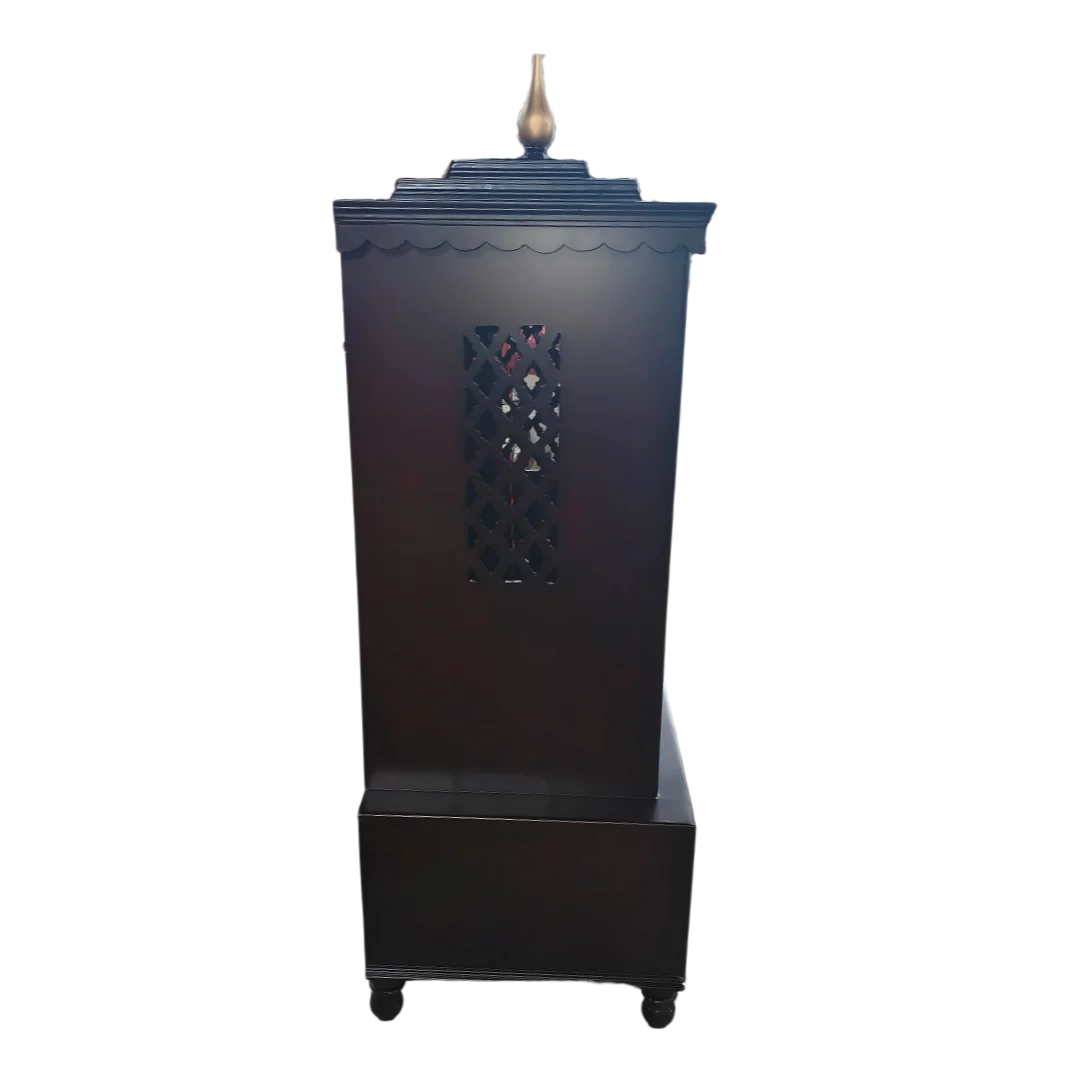 Sanraksha Teak Wood Mandir (Brown) Side View
