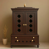 Sanraksha Teak Wood Mandir (Brown) lifestyel view