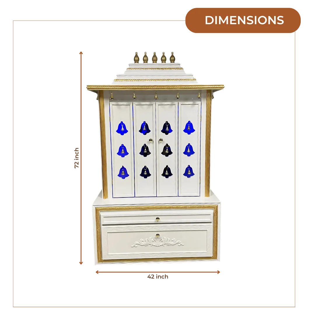 Sanskaar Teak Wood Mandap (White) dimensions