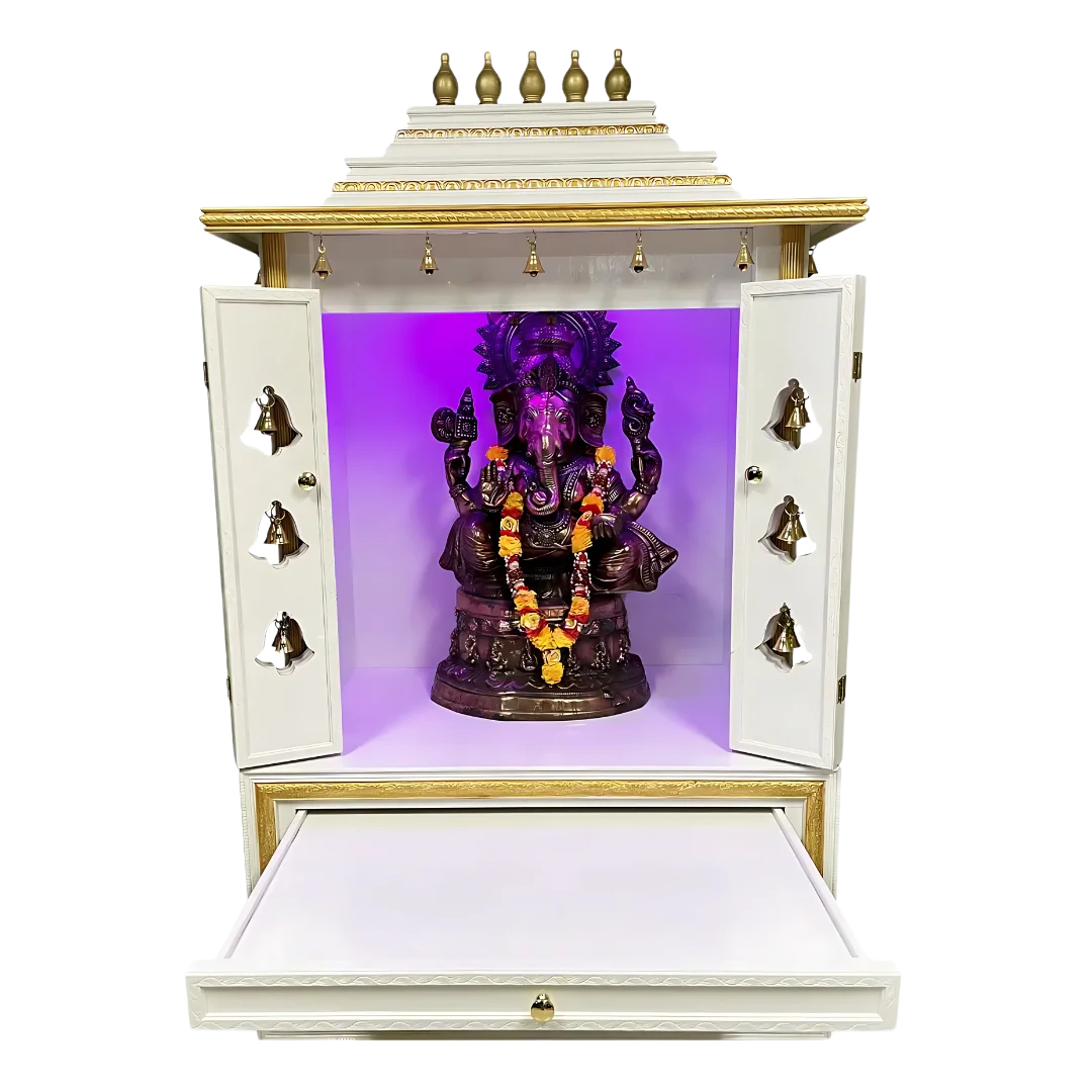 Sanskaar Teak Wood Mandap (White) open door view