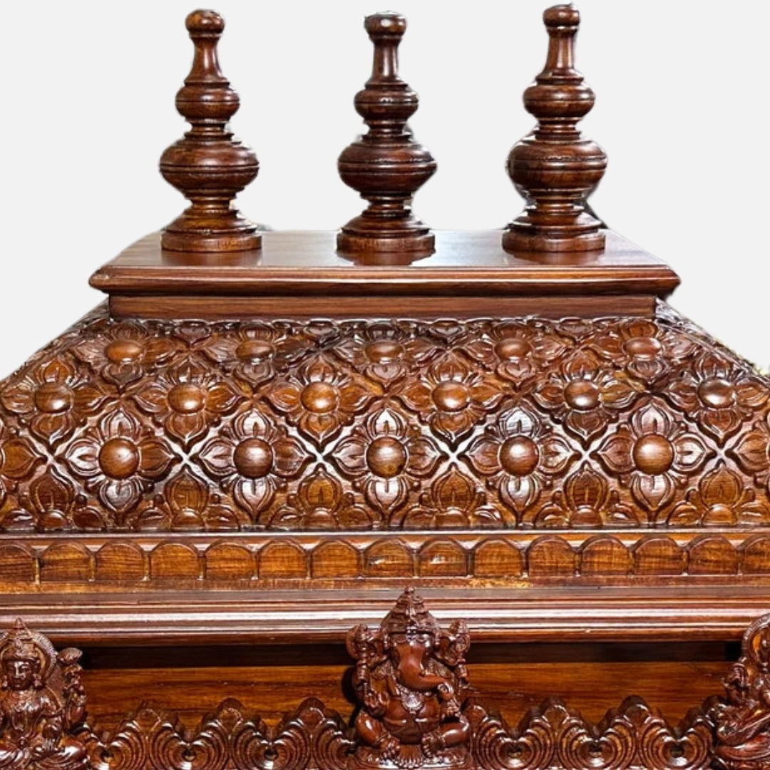 Sara Teak Wood Mandap (Teak) dome view
