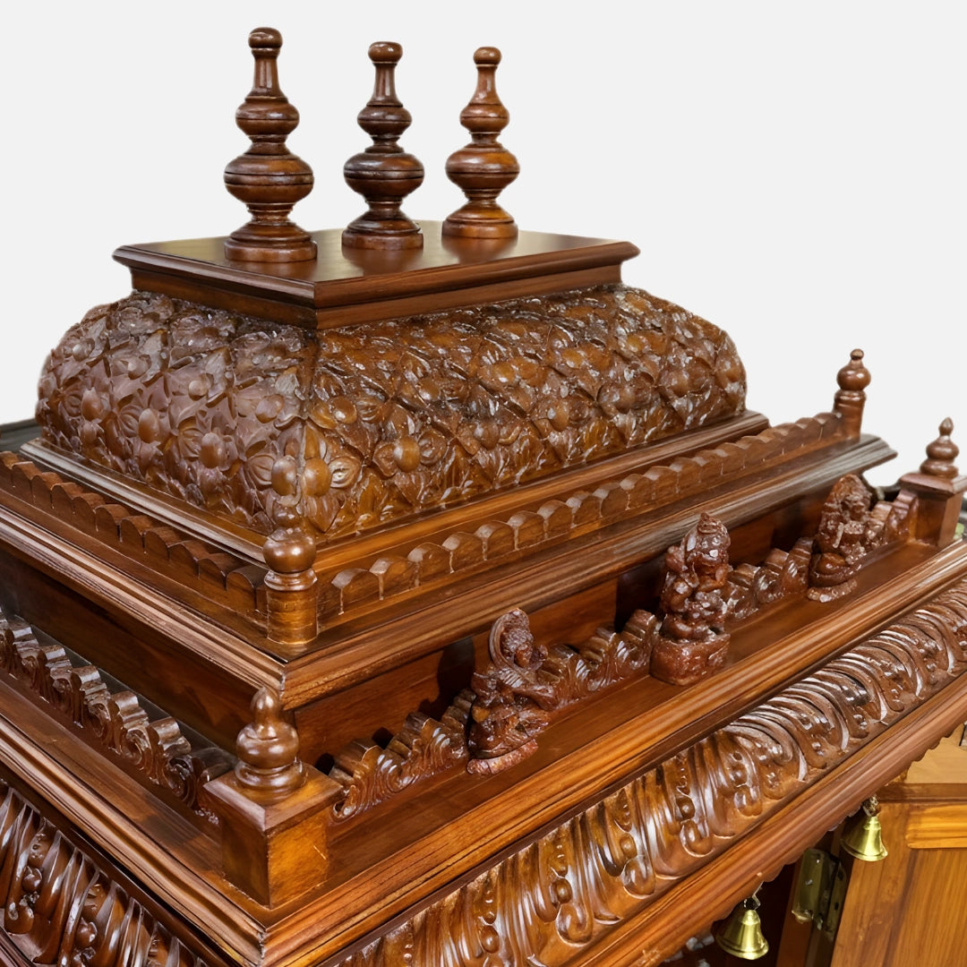 Sara Teak Wood Mandap (Teak) side dome view