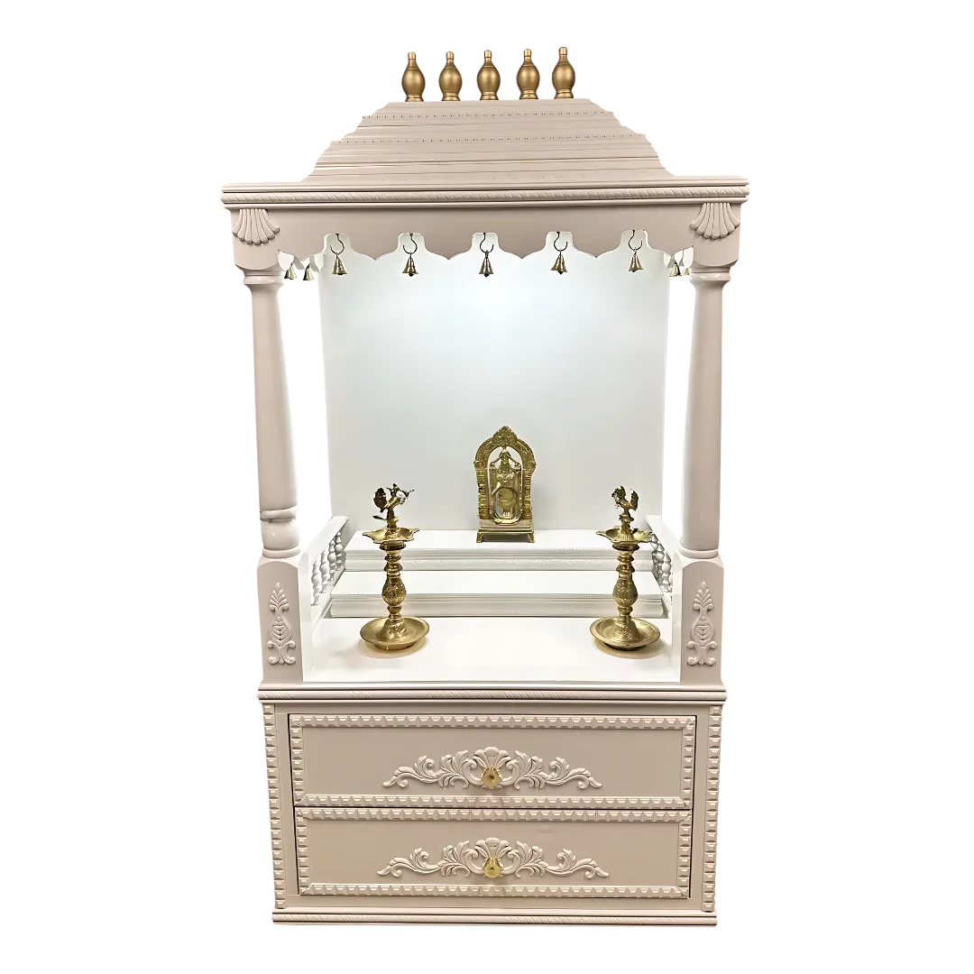 Sarovar Teak Wood Mandap (White) front view