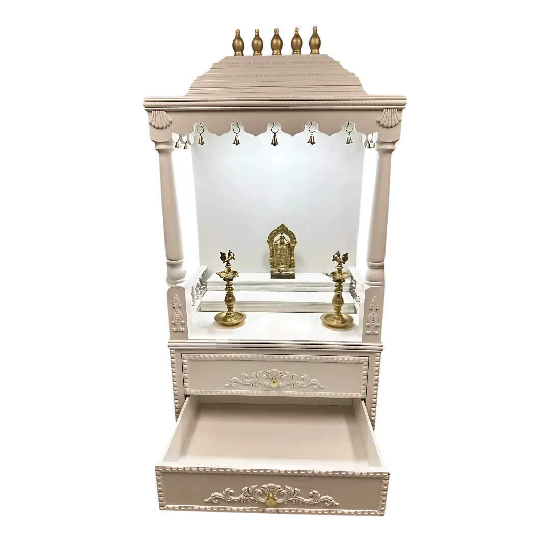 Sarovar Teak Wood Mandap (White) open door view