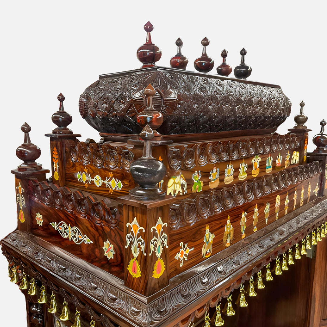 Satvish Teak Wood Mandap (Teak) close view