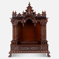Satyaprakash Teak Wood Mandap (Brown) front view