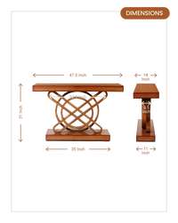 Sedin Solid Wood Console Table (Teak) dimensions