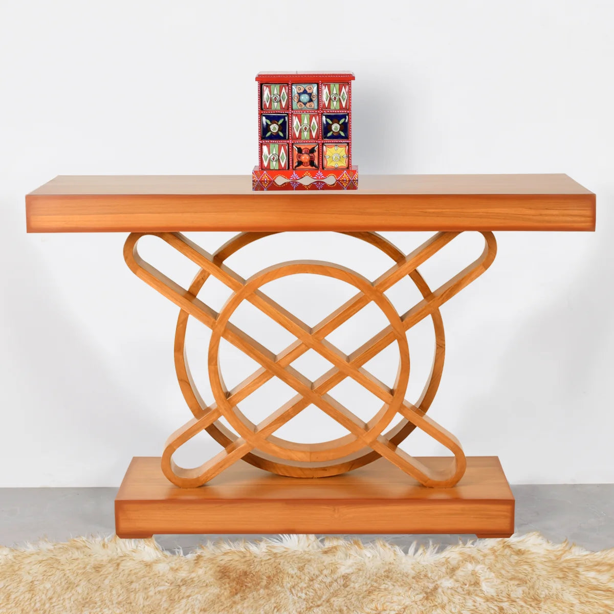Sedin Solid Wood Console Table (Teak) lifestyle view