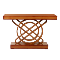 Sedin Solid Wood Console Table in Teak color front view