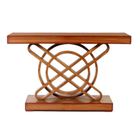 Sedin Solid Wood Console Table in Teak color back view