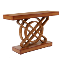 Sedin Solid Wood Console Table in Teak color 45° side view