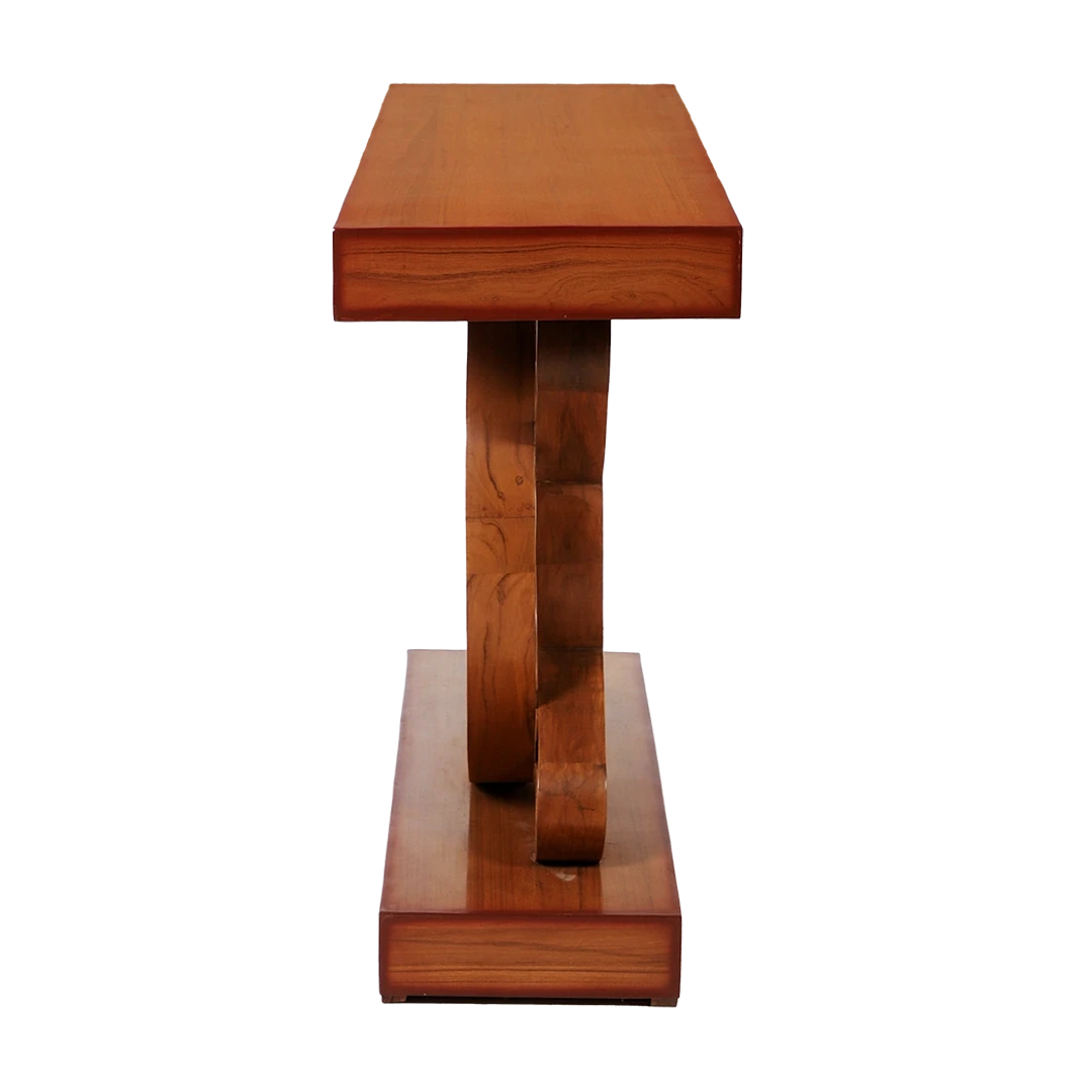 Sedin Solid Wood Console Table in Teak color side view