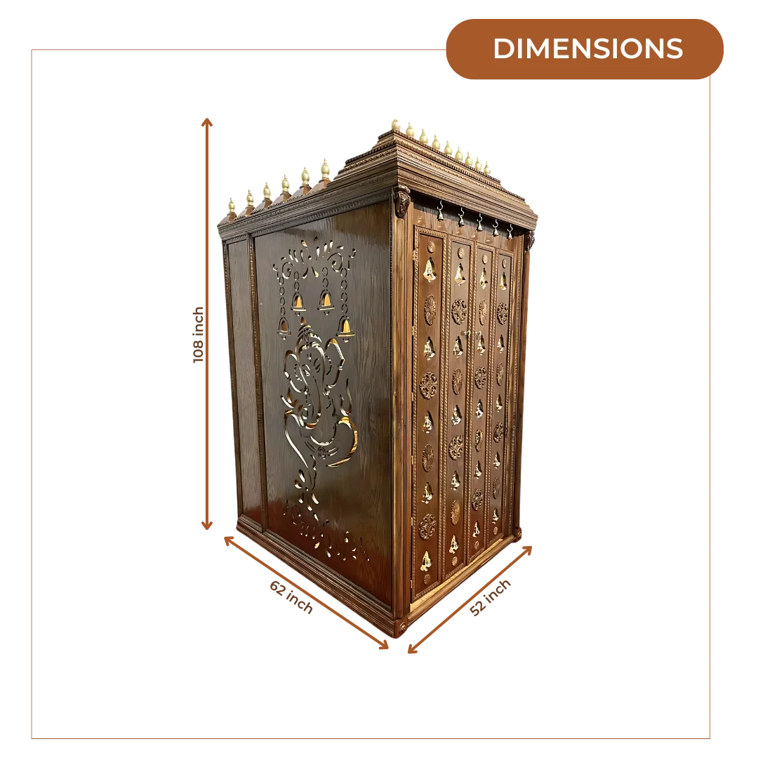 Sharudeep Teak Wood Mandap (Brown) dimensions