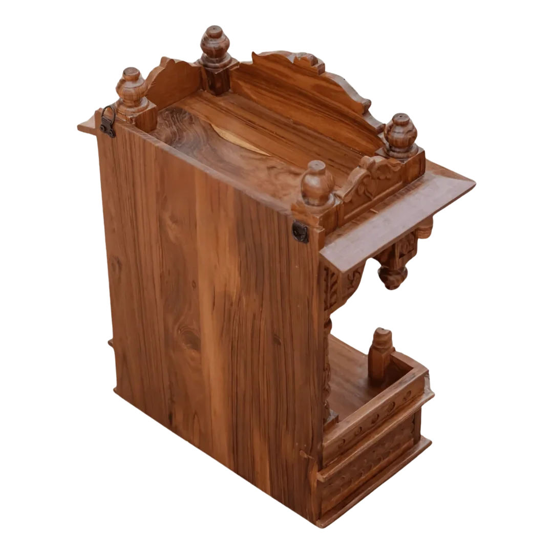 Sharva Teak Wood Mandir (Teak) Back Angle