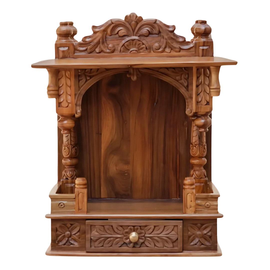 Sharva Teak Wood Mandir (Teak) front view