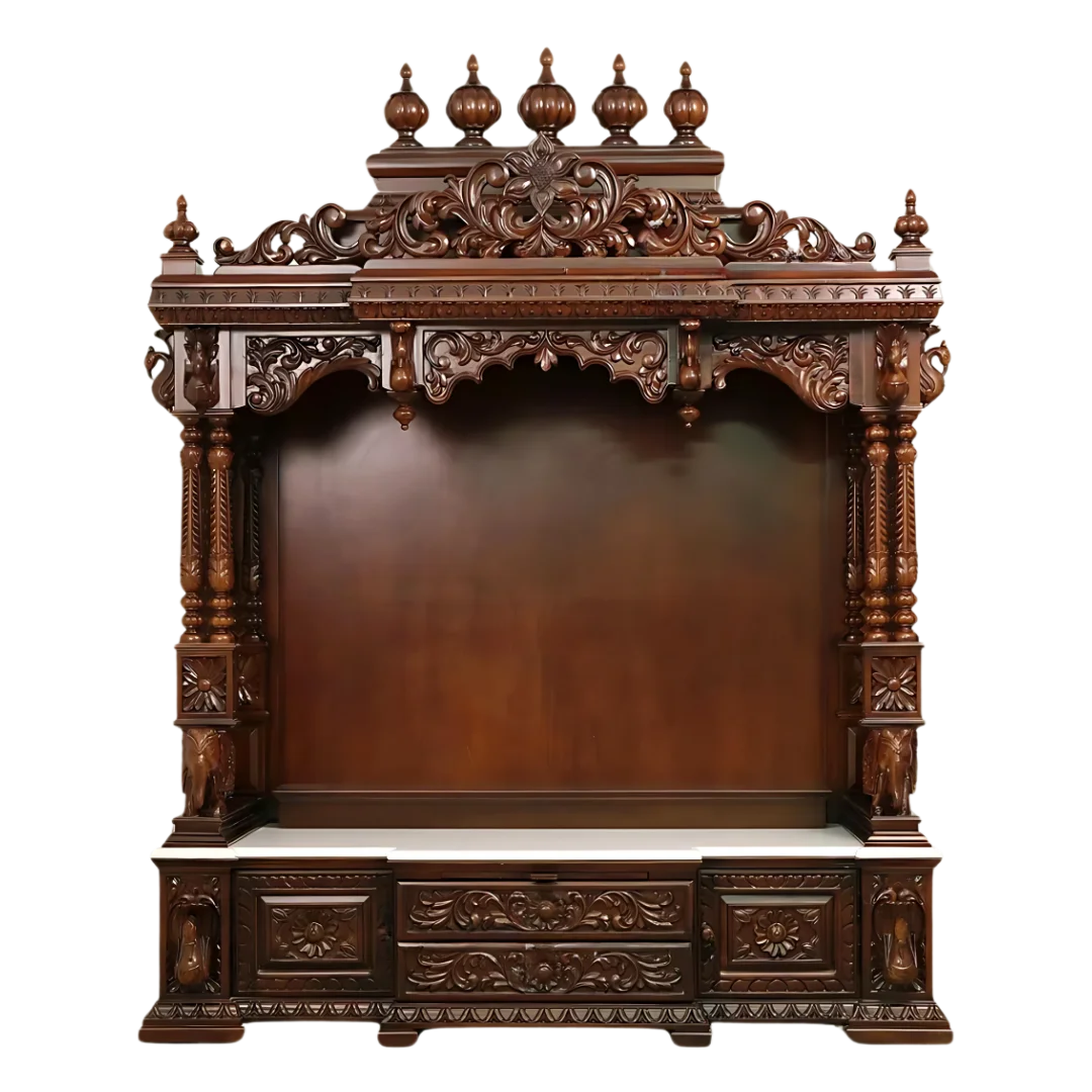 Shivaya Teak Wood Mandap (Brown) Front view
