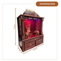 Shobha Teak Wood Mandap (Cherry) dimensions