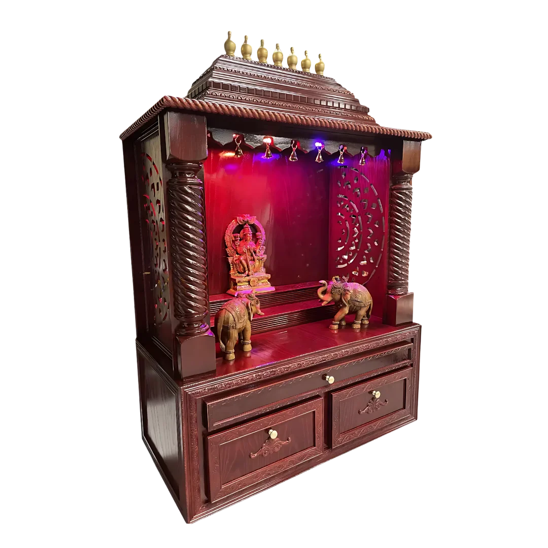 Shobha Teak Wood Mandap (Cherry) side view