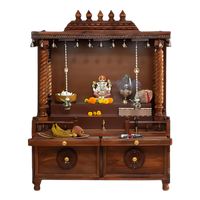 Shraddha Teak Wood Mandir (Brown) Front view