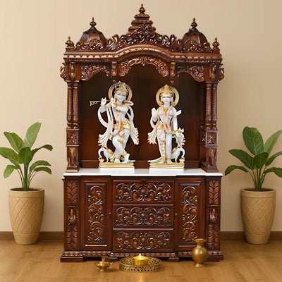 Shridham Teak Wood Mandap (Brown)