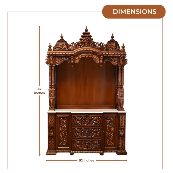 Shridham Teak Wood Mandap (Brown) dimensions