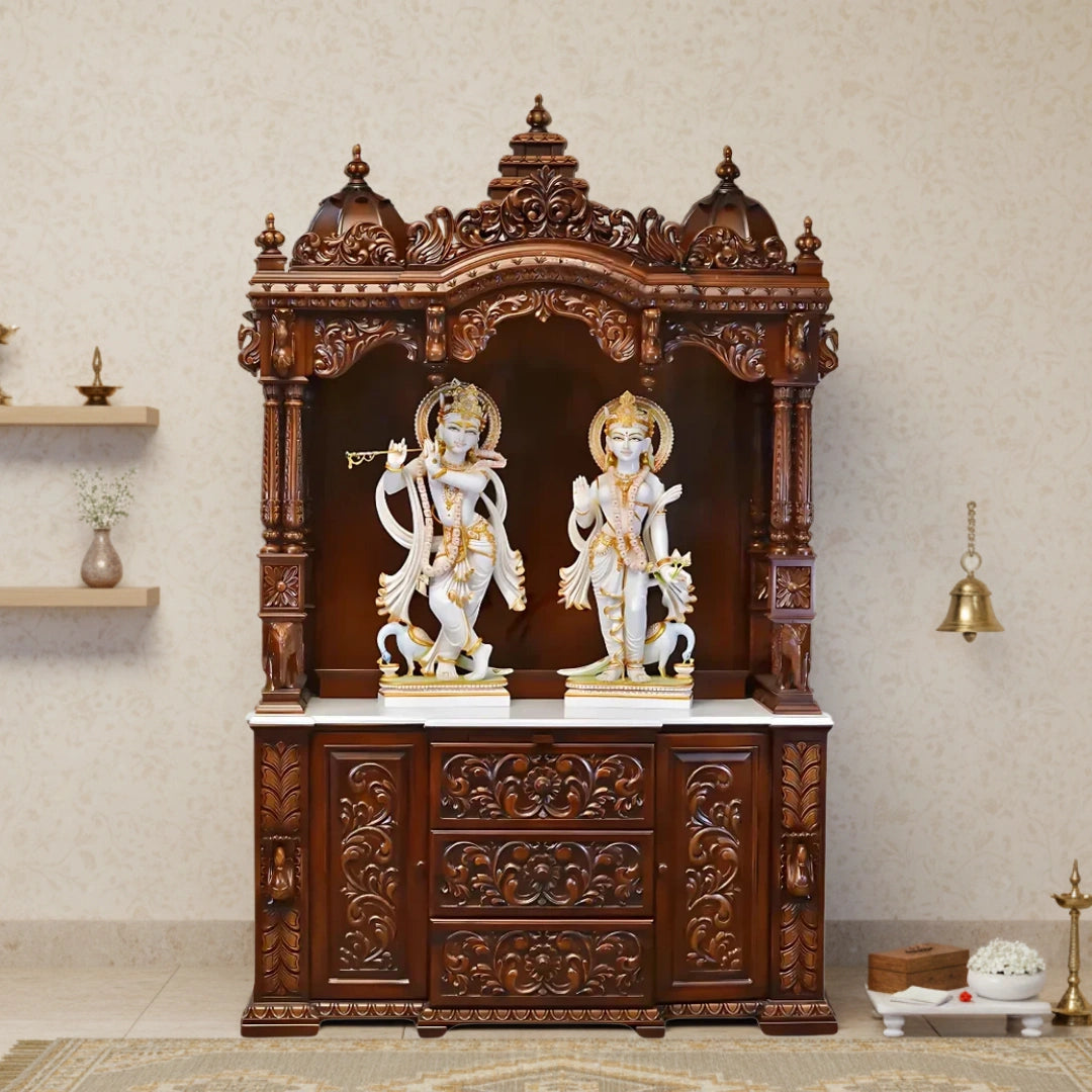 Shridham Teak Wood Mandap (Brown) lifestyle image