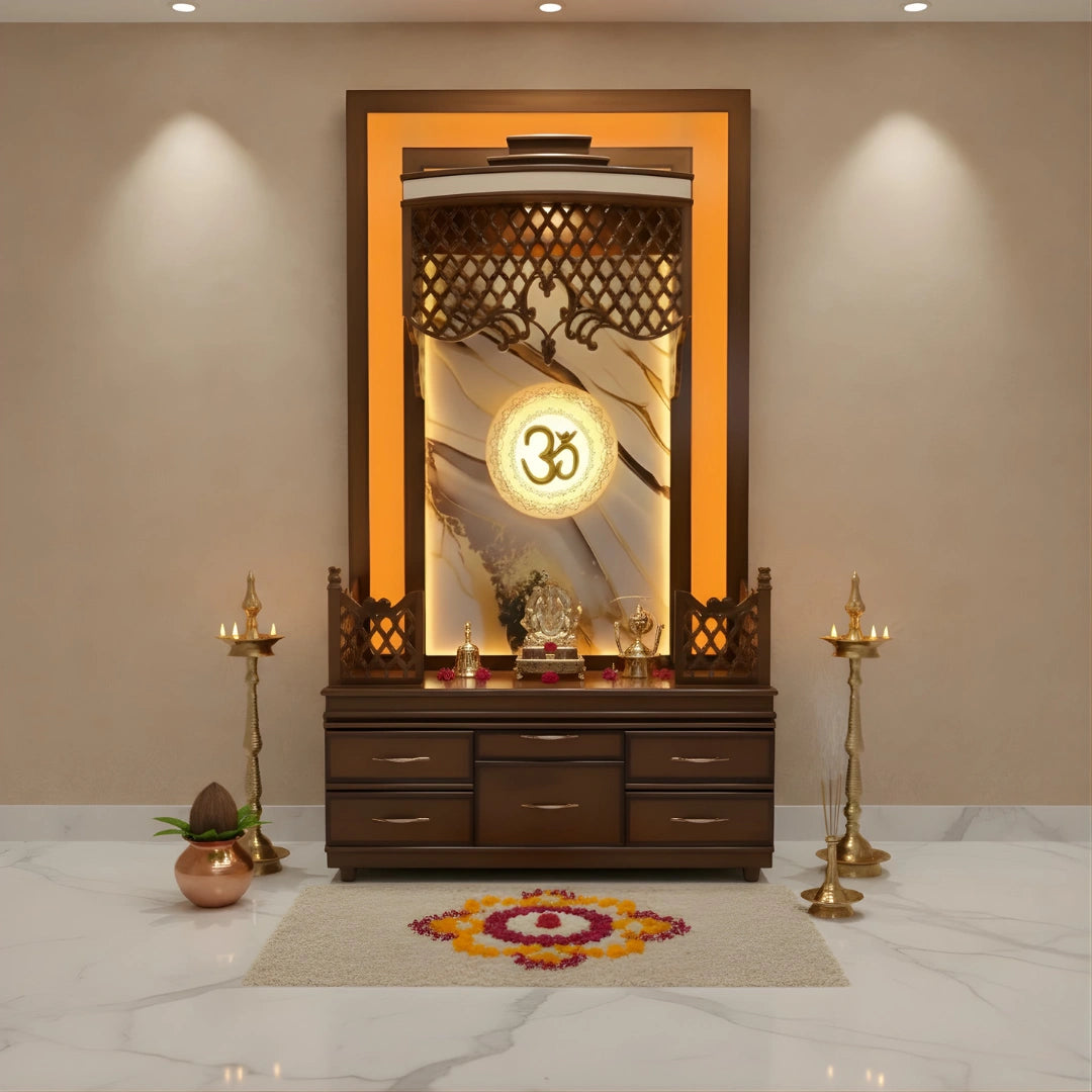 Shripadam Teak Wood Mandap (Brown) lifestyle view