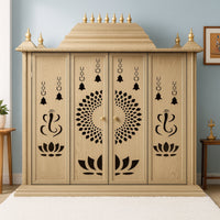 Shriyantra Teak Wood Mandap (Cream) lifestyle view