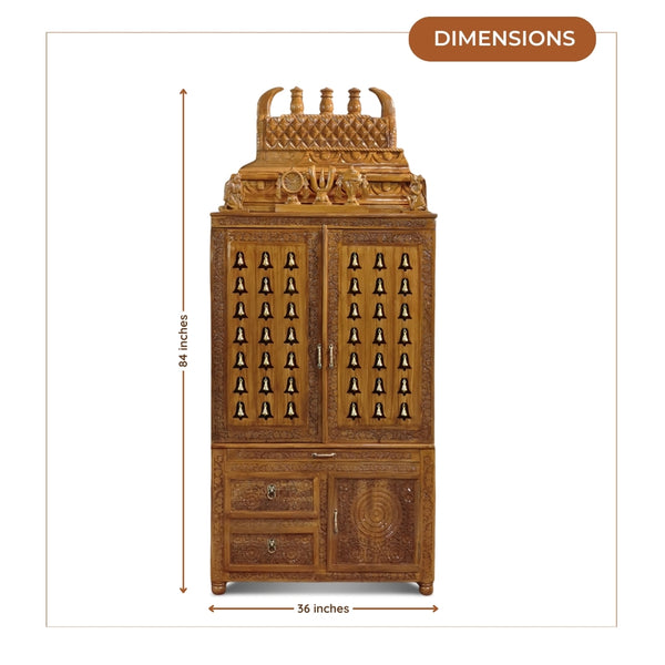 Shruti Teak Wood Mandap (Teak) dimensions view