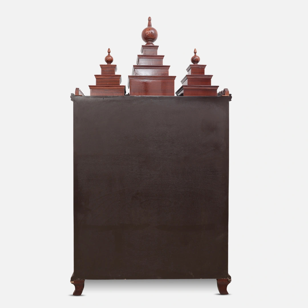 Shubhalaya Teak Wood Mandir (Brown) back view