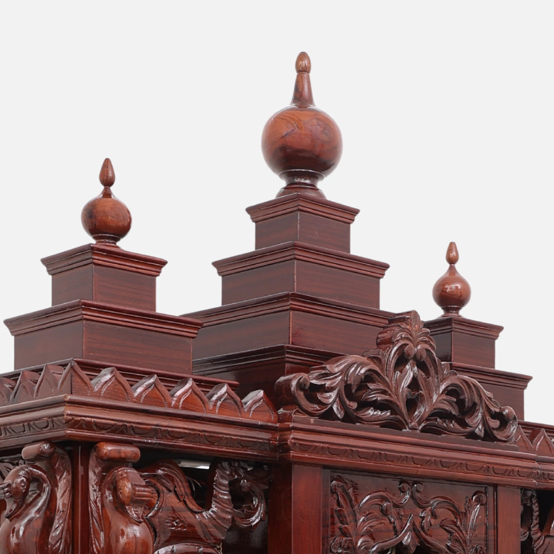 Shubhalaya Teak Wood Mandir (Brown) zoom view