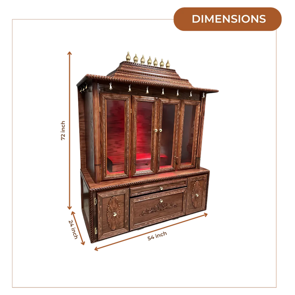 Shubhkamna Teak Wood Mandap (Brown) dimensions