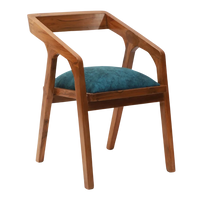 Side Angle of Aristo Teak Wood Arm Chairs (Teak Blue)
