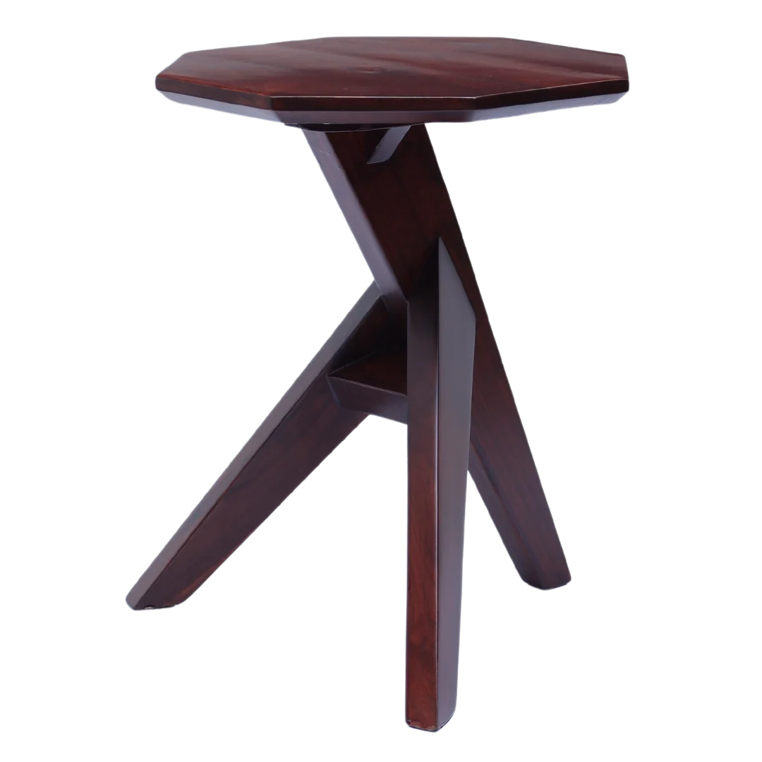 Side Angle of Hexon Teak Wood Coffee Table (Brown)