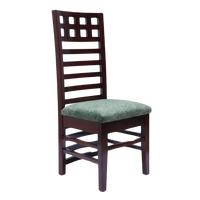 Side Angle of Stride Teak Wood Dining Chair (Brown Green)