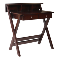 Side Angle of Wisdom Solid Wood Writing Table (Brown)