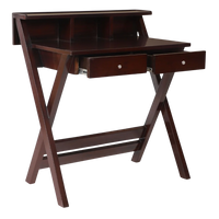 Side Image of Wisdom Solid Wood Writing Table (Brown)
