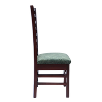Side View of Stride Teak Wood Dining Chair (Brown Green)