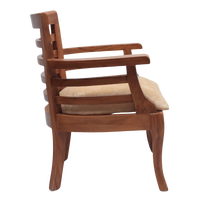 Side View of Toledo Teak Wood Arm Chairs (Teak)