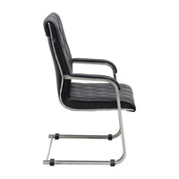 Dexonv Visitor Chair with Armrest (Black) Side view