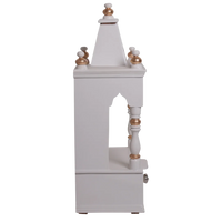 Side View of Sphatika Wall Mount Pooja Mandir without Door(White Gold)